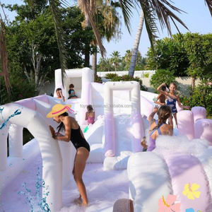Parc aquatique <span class=keywords><strong>gonflable</strong></span> Mega Splash Park <span class=keywords><strong>avec</strong></span> <span class=keywords><strong>toboggan</strong></span>, <span class=keywords><strong>piscine</strong></span>, jets interactifs, sol antidérapant en PVC, conforme à la norme EN71 pour le plaisir en famille <span class=keywords><strong>et</strong></span> l'utilisation commerciale - Product Image 5