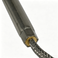 Sonda de detección de termopar tipo K con tubo de conexión, vástago largo, cable trenzado metálico de 7 metros, transductor industrial de alta temperatura