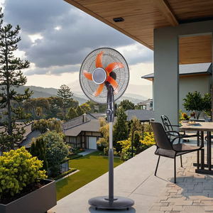 พัดลมตั้งพื้นพลาสติกขนาด18นิ้วพร้อมแผงโซลาร์เซลล์ที่ชาร์จแบบแท่นประหยัดพลังงานแบบใหม่สำหรับใช้ในบ้านและในรถยนต์ - Product Image 5