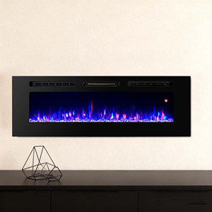 <span class=keywords><strong>Chimenea</strong></span> Eléctrica de Acero de 60" Súper Grande con Llama <span class=keywords><strong>Decorativa</strong></span>, Empotrada y de Pared, en Venta - Product Image 1