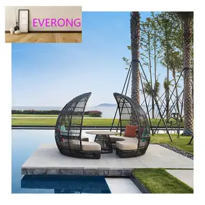everong Special Design Hotel Outdoor Furniture All Weather Leisure Rattan Wicker Woven Garden Sofa Set