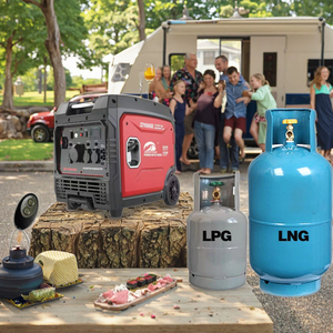 Générateur électrique portable à double carburant GPL GNL 3,5 kW 6,5 kW Démarrage à distance Silencieux <span class=keywords><strong>Gaz</strong></span> naturel Essence pour usage domestique - Product Image 5