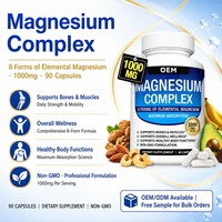 Kompleks Magnesium Premium 1000mg 8 Bentuk Kapsul Magnesium Elemental untuk Kesehatan Tulang dan Otot 90 Kapsul OEM Grosir