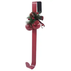 Christmas Decoration 15 Inches Red Bell Metal Wreath Hanger For Front Door Decoration