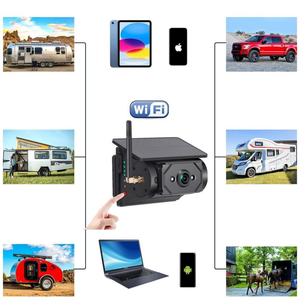 Cámara de Tablero con Energía <span class=keywords><strong>Solar</strong></span> y WIFI con Base Magnética, Cámara de Visión Trasera Inalámbrica para Remolque de Autocaravana con Batería Recargable <span class=keywords><strong>Solar</strong></span> - Product Image 3
