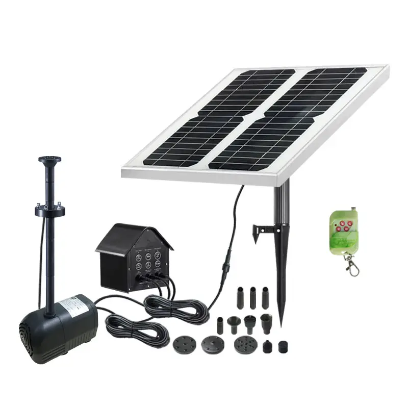 Solar Powered Fountain centrifugal Water Pump with battery Solar Landscape Garden Fountain