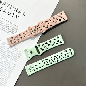 Correa de Silicona con Estampado de Huella de Perro Compatible con <span class=keywords><strong>Reloj</strong></span> Huawei, Correa Deportiva con Diseño de Hueso para Huawei Band 9 8 7 - Product Image 3