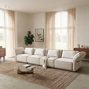 VOXHOME Italian Minimalist Design Modular Sectional <b>Cloud</b> With Movable Armrests/Backrests Living Room Couch Furniture - Product Image 4