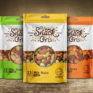 150g 200g 500g 1kg Nuts Flat Bottom Snack Cashew Dried Fruit Bag Packaging And Fruit Recyclable Aluminum Foil Food Candy Bags