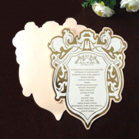 Tarjetas de Menú Personalizadas con Papel Dorado Real, Tarjetas de Programa con Estampado en Caliente, Menús de Boda