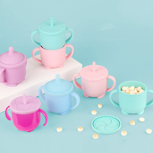 LFGB นำมาใช้ใหม่ Macaron สีซิลิโคนทารกขนมขบเคี้ยวถ้วยที่มีฝาปิด2 In 1<span class=keywords><strong>ขนม</strong></span>ขบเคี้ยวและเครื่องดื่มถ้วย - Product Image 4