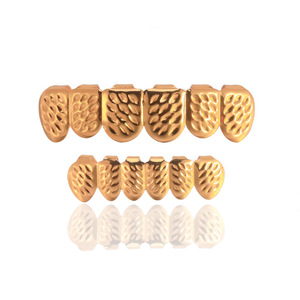 Grillz dentaire en métal doré à imprimé léopard, style hip-hop, pour boîte de nuit, hipster, Halloween - Product Image 1