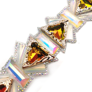 Nouvel arrivage de costumes de carnaval <span class=keywords><strong>samba</strong></span>, chaîne de coupe en perles de résine triangulaire, coupe en fer sur strass - Product Image 4