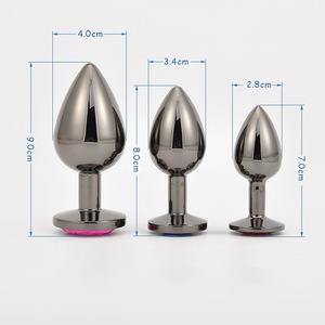 <strong>Hot</strong> Sales Stainless Steel Jewel <strong>Anal</strong> Plugs <strong>Sex</strong> Toys <strong>Wholesale</strong> Gun Metal Butt Plug for Men Women - Product Image 2