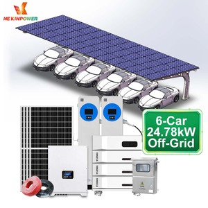 Sistema de Carport Solar para 6 Vehículos, 24.78KW Fuera de Red, Almacenamiento de 14KWh para Carga de Vehículos Eléctricos - Product Image 2