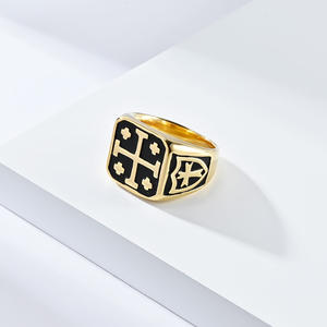 Hip Hop Jerusalem Cross <b>Titanium</b> Steel <b>Ring</b> For <b>Men</b> Silver Gold Black Color Fashion Jewelry Gift - Product Image 4