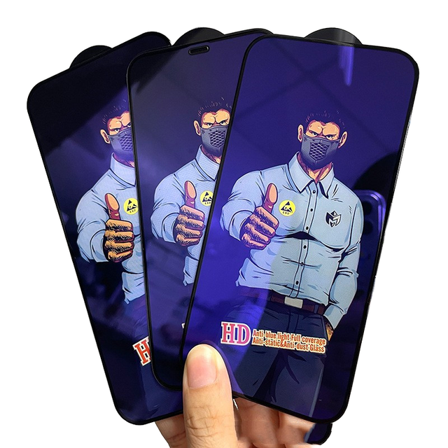 Hot Selling HD Clear High Transparent Full Coverage 2.5D 9H Tempered Glass Screen Bubble Free Anti-Blue Light Anti-Fingerprint