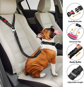 Factory Wholesale Safety Heavy Duty Durable Retractable Adjustable Bungee Nylon Dog <b>Pet</b> Vehicle Car Seatbelts Seat <b>Leash</b> Belt - Product Image 6