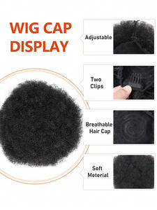 100% 2025 più economico capelli umani remy ricci afro con coulisse capelli umani coda di cavallo panino per donne nere - Product Image 5