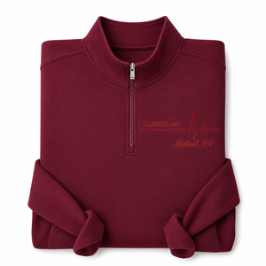 Sweat-shirt de <span class=keywords><strong>cardiologue</strong></span> brodé, tissé, doublé, à col montant et fermeture éclair quart, pour laboratoire de cardiologie, hiver, automne, printemps - Product Image 4