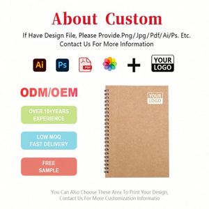 Eco-friendly Spiral Bound A5 <b>Notebook</b> Custom Personalized Print Options Print Brown Kraft Paper Hardcover Pen <b>Diary</b> - Product Image 2