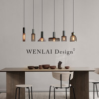 Style loft américain rétro design industriel restaurant bar table à manger fer ciment vintage suspension lustre lampe