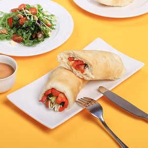 Assiettes rectangulaires jetables pour salades et plats froids, en mélamine A5 biodégradable, compatibles micro-ondes et étanches - Product Image 2