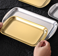 RVS rechthoekige serveerschaal, metalen dienblad voor opslag, barbecue, dessert, snack, fruit, hotel, keuken, feest, presentatie