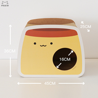 Mignonne maison-griffoir pour chat en forme de pudding, double arc, en carton ondulé, avec nid fermé pour chats d'intérieur