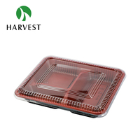 Boîte à lunch jetable en plastique, boîte bento en plastique PS/PP, récipient alimentaire pour micro-ondes