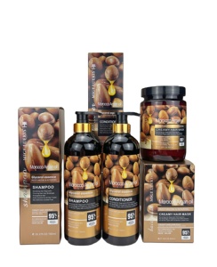 Mige Luekis Oem Huile d'argan <span class=keywords><strong>du</strong></span> <span class=keywords><strong>Maroc</strong></span> pour la repousse des cheveux Réparation en profondeur des cheveux abîmés Protection de la couleur Shampooing et revitalisant - Product Image 1