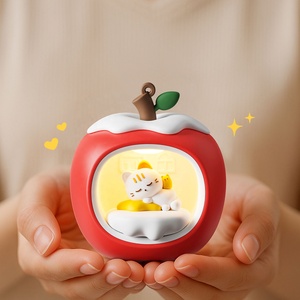 Creative Christmas Apple House Night Light USB <b>Charging</b> Warm Light Kids Bedroom Sleep <b>Lamp</b> Desktop Ornament Holiday Present - Product Image 4