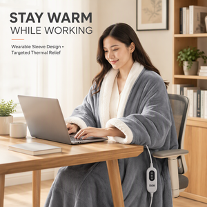 Couverture chauffante en graphène de qualité supérieure, robe personnalisée, plaid chauffant électrique en peluche Sherpa, couverture de genoux, logo personnalisé, OEM, ODM, pour cadeau - Product Image 2