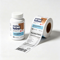 Étiquettes personnalisées autocollantes pour bouteilles, étiquettes d'emballage pour produits de santé et nutrition, étiquettes imperméables en rouleau, impression d'étiquettes pour bouteilles