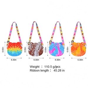 Children's Cute <b>Mini</b> Rainbow Tie Dye Zip Keychain Avocado Coin Purse Silicon Scented Pop Coin Purse-Novelty & Gag Toys - Product Image 6