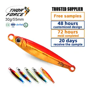 THORFORCE kualitas tinggi Tungsten 3D mata ikan bionik Laser inshore Jig Tungsten logam tenggelam cepat umpan Jigging