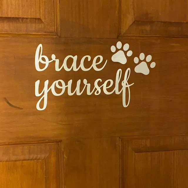 Brace Yourself Pet Paws Door Decal Vinyl Sticker Wall Family Kids Welcome Home Door Lettering Quote Decal For Pet Store Grooming