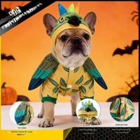 Disfraz de Loro al por Mayor para Perro, Mono de Peluche con Capucha para Halloween y Navidad, con Alas 3D y Entrepierna Abierta para Bulldog Francés y Perros Pequeños