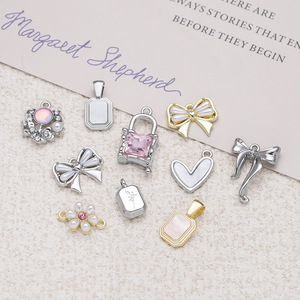 Breloques en alliage, pendentifs papillon, nœud, cœur, en alliage de zinc, accessoires de bijoux DIY, breloques unisexes tendance - Product Image 4