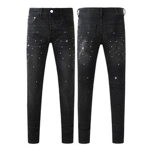 <span class=keywords><strong>Jeans</strong></span> da <span class=keywords><strong>Uomo</strong></span> <span class=keywords><strong>di</strong></span> Alta Qualità 2025, Nuovo Design <span class=keywords><strong>di</strong></span> <span class=keywords><strong>Marca</strong></span>, Viola Blu Nero, Gamba Dritta, Lavaggio Effetto Consumato, Vendita all'Ingrosso, Taglie 28-4 - Product Image 6