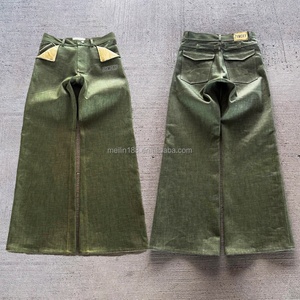 Custom <b>Jeans</b> Streetstyle Trend Pure Wash Pants Unisex Vintage Blank Denim Pants Oversized Straight Wide Leg Baggy <b>Jeans</b> for Men - Product Image 2