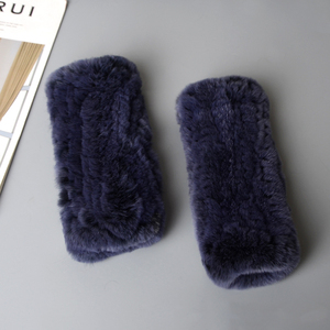 Gerçek Rex tavşan kürk parmaksız kadın eldiven elastik örme eldivenler streç Out eldiven bisiklet açık spor için - Product Image 2