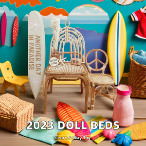 2023 lit de poupée en rotin en gros pour enfants doux Mini dessin animé modèle éducatif jouet - Product Image 3