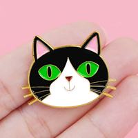 Pin Logam Grosir Motif Kartun Kucing Lucu, Bros Pin Hewan, Aksesoris Kreatif Unik Klasik untuk Pakaian & Tas