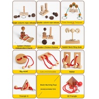 Jeu de puzzle éducatif en bois - Série Poste et Corde - Débroussailleur de cordes - Ensemble de 40 pièces