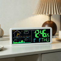 3-Tage Farbige Wettervorhersage-Uhr mit TUYA APP-Verbindung, Temperatur- und Feuchtigkeitsanzeige, Tisch- und Wandmontage