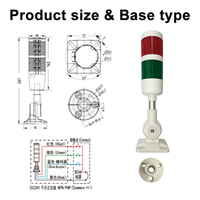 Lampu Peringatan LED Dua Warna Doingwin J02-2 DC24V dengan Buzzer >85db untuk Mesin CNC & Mesin Punching