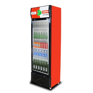 Réfrigérateur d'affichage en verre réfrigéré Commercial, peinture à porte unique, compresseur de marque de magasin de commodité en acier