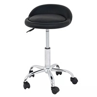 Chaise de tabouret de bar pivotante courte moderne simple et réglable avec cuir PU et roue amovible