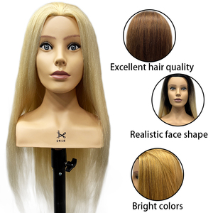 Testa Manichino con Spalle di Alta Qualità 100% Capelli Veri da <span class=keywords><strong>Donna</strong></span> per Parrucchieri e Saloni di Bellezza Teste per Formazione - Product Image 2